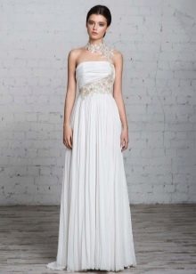 Gaun pengantin dengan applique pada tali pinggang