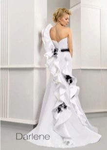 Poročna obleka Ange Etoiles v beli in črni barvi
