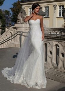 White Mermaid Wedding Dress with Lace