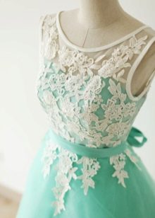 Váy trắng xanh ngọc