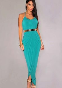 Turquoise long summer dress