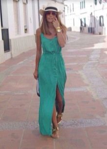 Lange casual turquoise jurk