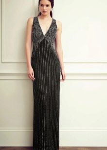 Straight Evening Dress na may Silver Thread