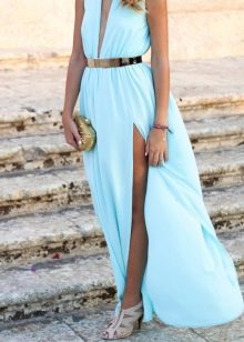 Gaun biru turquoise