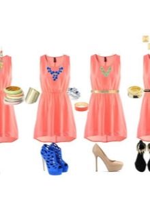 Shoes matching a coral dress