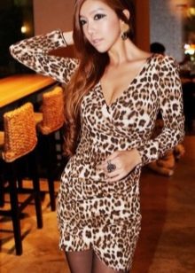 Leopard print wrap dress