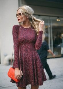 Red leopard print dress