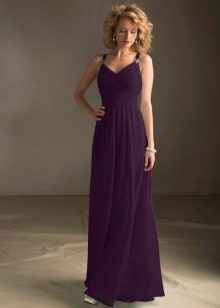Long dress in eggplant color