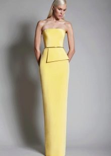 Gray-yellow dress for blonde
