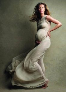 Дълга рокля за бременно момиче за фотосесия - тоалети за бременни за фотосесия