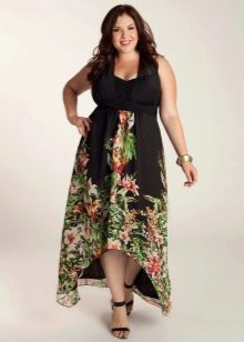 Vestido de verão de cintura alta para mulheres obesas