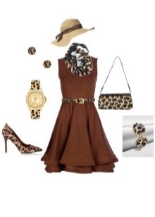 Sieraden en accessoires voor een jurk van chocoladekleur