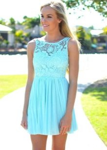 Short lace mint dress