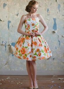 Ретро флорална рокля