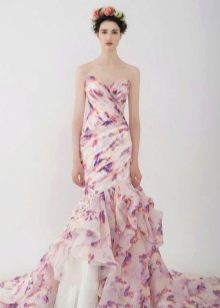 Draped cvjetna haljina sirene