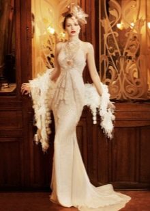 Sukienka z szalowym futrem Gatsby