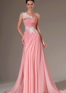 Růžové šaty na jedno rameno