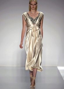 Elegantiška šilkinė suknelė su cirkonio akmenimis