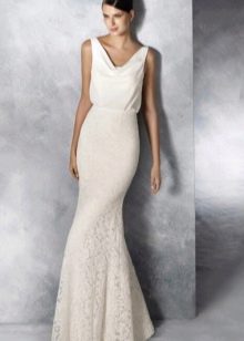 Mermaid wedding dress with a loose top