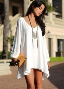 Beyaz A Kesim Elbise
