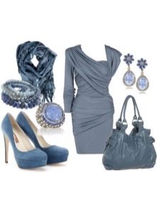 Gray dress and accessories for it for the Light Summer color type