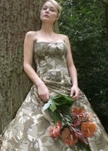 Kamufliažinė vestuvinė suknelė