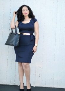 A-lijn tas voor kantoor donkerblauwe schede jurk voor overgewicht