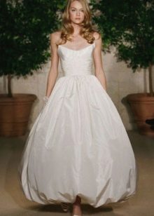 فستان زفاف بالون مع تنورة توليب