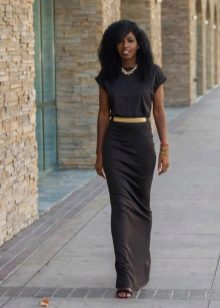 Long black sheath dress