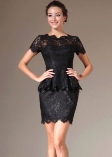 Short lace peplum dress