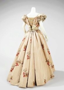 Vintage beżowa sukienka z gorsetem