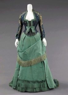 Vintage zielona sukienka z gorsetem