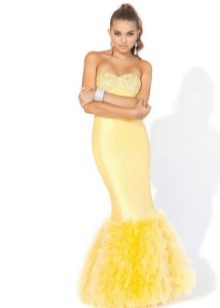Long yellow dress with corset