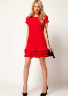 Dress with ruffles on the skirt