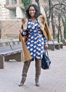 boots with heels to the wrap dress
