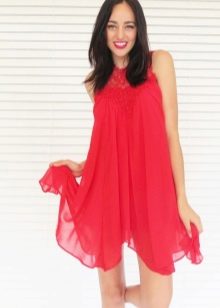Rød A-line kjole