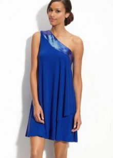 Blaues A-Linien-Kleid