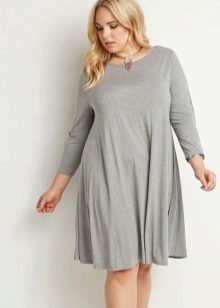 Gray dress a-line for the full