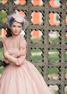 Svatební šaty ve stylu Audrey Hepburn Uzavřené Nový styl mašle