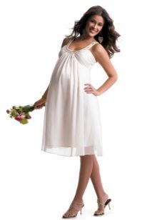 Letnia biała sukienka ciążowa