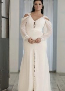 Piękna biała długa sukienka na pełny