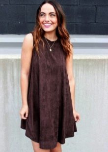 Casual brun A-line klänning