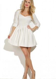 Flared dress with pleated skirt