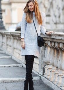 Зимна рокля пуловер
