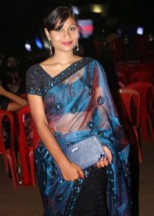 Pochette pour sari bleu