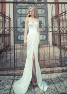 Vestido de novia con abertura de cintura alta