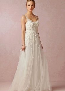 High-waisted long wedding dress