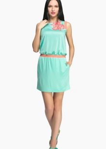 Robe maille italienne turquoise