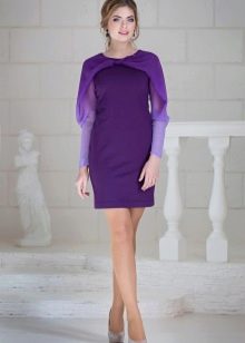 Vestido corto de punto violeta