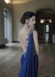 Open back dress with train